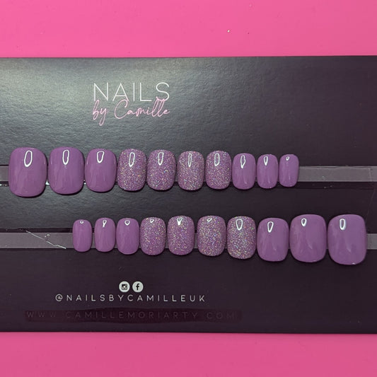 Purple & Holo - Set of 24 Press-On Nails