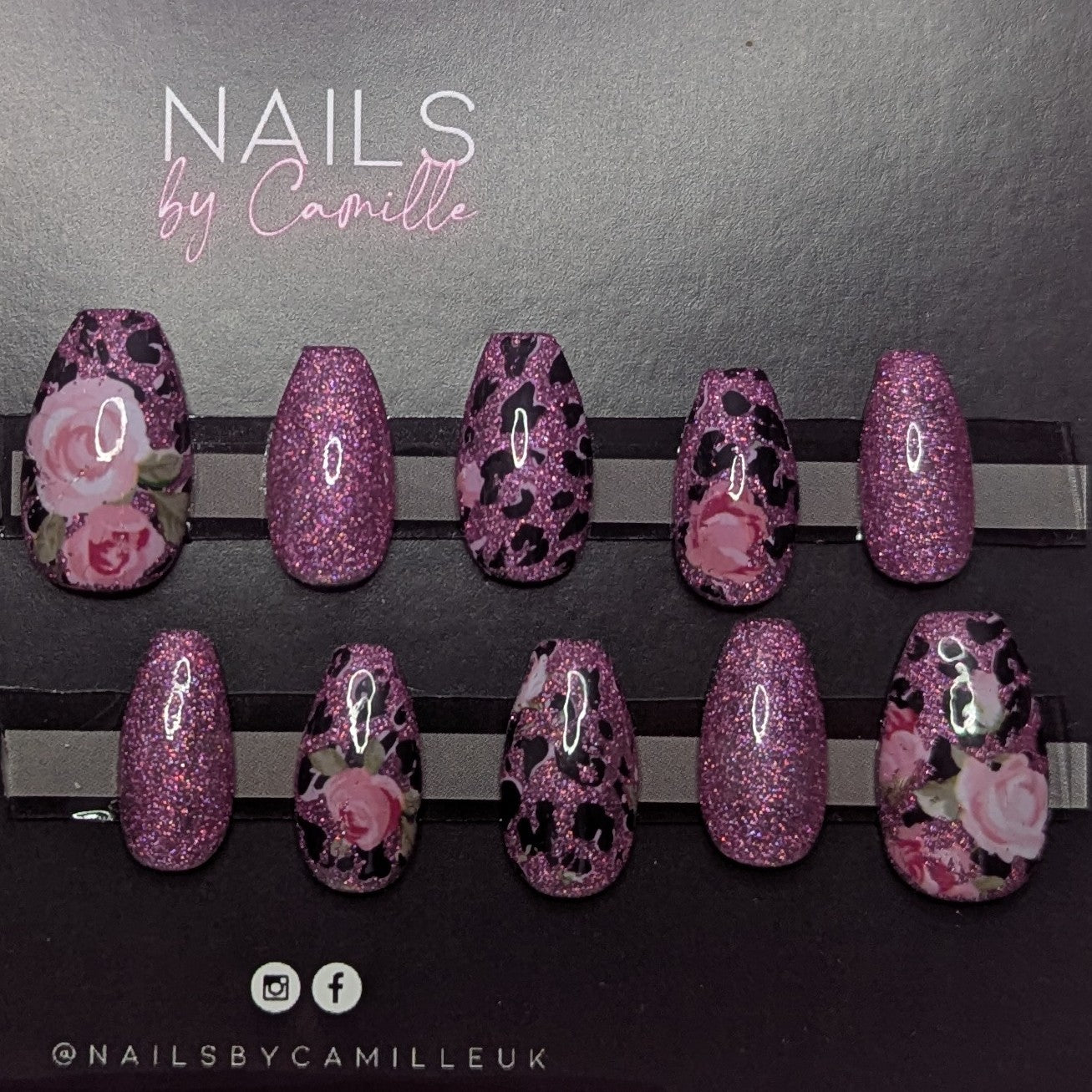 Leopard Rose - Set of 10 Press-On Nails